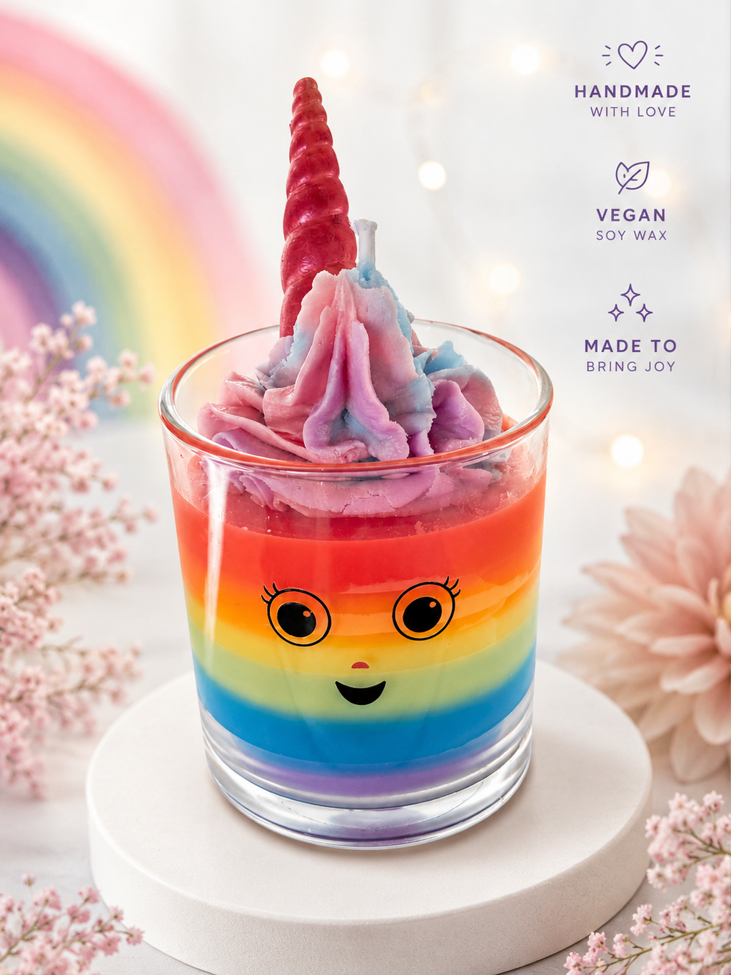 Portion Glück Regenbogen-Duftkerze
