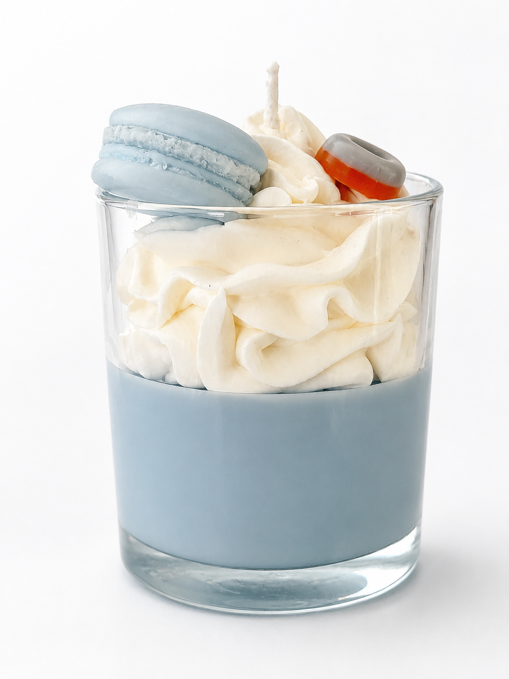 Blueberry Macaron Dessert-Kerze
