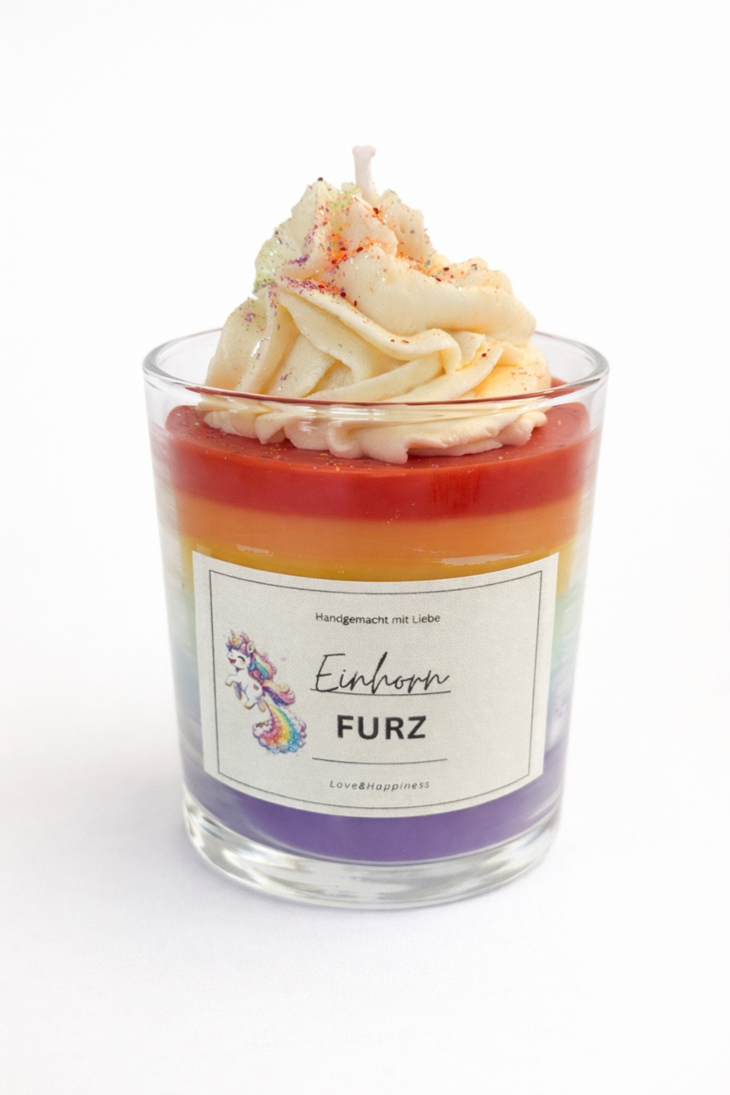 Portion Glück Regenbogen-Duftkerze