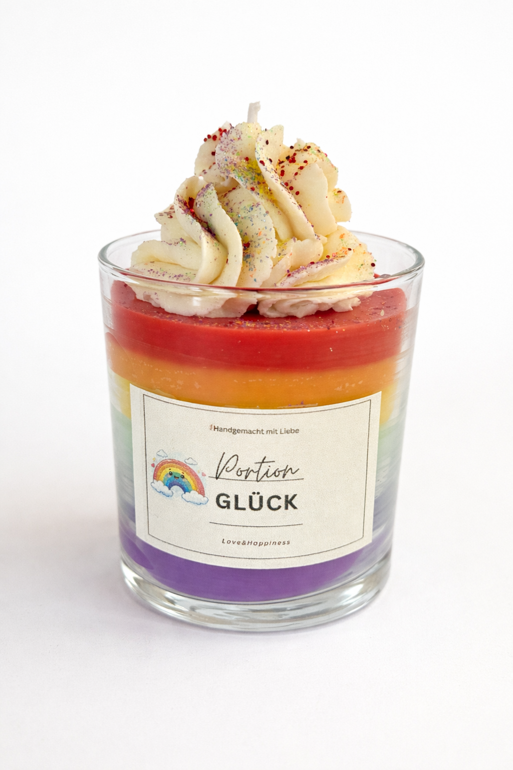Portion Glück Regenbogen-Duftkerze