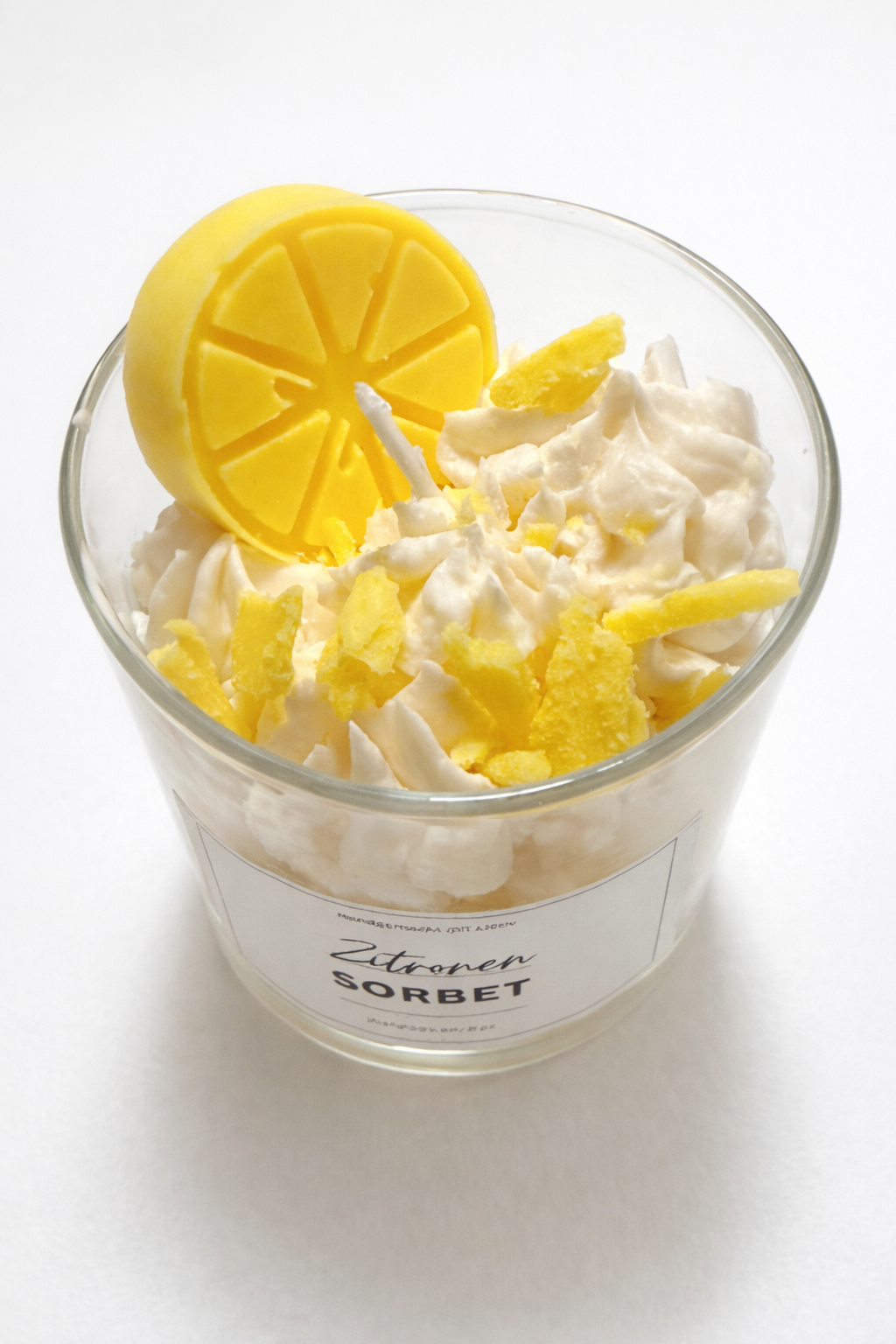 Zitronensorbetkerze, Duftkerze Sommergeschenk im Glas