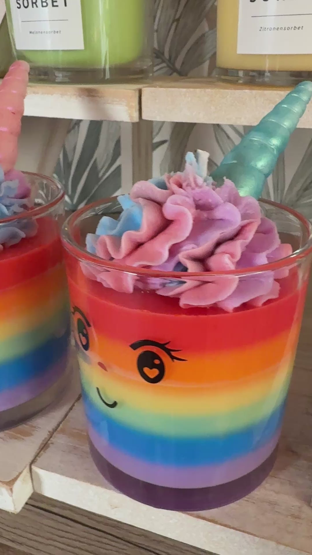 Portion Glück Regenbogen-Duftkerze